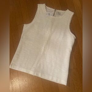 JCrew Textured Tank with Scallop-Trim Detail (Sz SM)